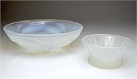 TWO FRENCH ART DECO OPALESCENT GLASS BOWLS