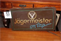Vintage Jagermeister On Tap sign 26" x 15"