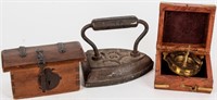 Nautical Compass Sundial / Sad Iron / Trinket Box
