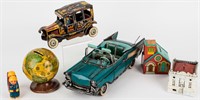 Vintage Toys Tin Litho Car Coin Banks Cast Iron