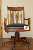 Leather and wood executive office chair