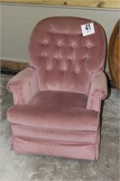 Pink rocking reclining chair