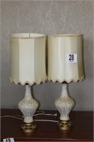 38" pair of vintage lamps