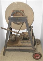 Motorized grinding wheel with cart. Wheel