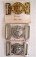 Three early Jamaica Police belt buckles