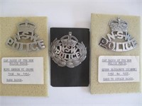 Three early NSW Police cap badges