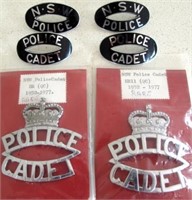 NSW Police Cadet QC pair hat badges