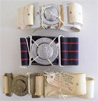 Four vintage military belts Pacific Islands Regt
