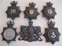 Six UK Police Bobby helmet plates