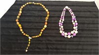 A1- 2 VINTAGE BEADED NECKLACES