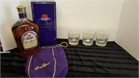 A7- CROWN ROYAL &3 ETCHED BIRD GLASSES