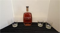 A7- 1792 BOURBAN & 3 SHIP ETCHED GLASSES