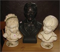 Abraham Lincoln chalk ware bust and a pair of