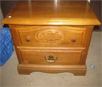 Stanley oak two drawer night stand. Measures 24"