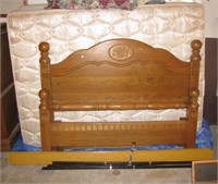 Stanley oak queen size bed set with headboard,