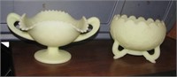 (2) Fenton candy dishes.