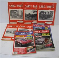 Box of cars and parts magazines from the 1970's
