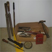 Large group of various sized files, hammer,