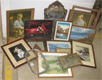 Approx. (14) Framed prints, mirrors, etc. Largest