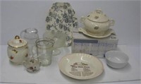 Glassware items including Doulton platter,