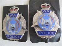 West  Australian Police two obsolete cap badges