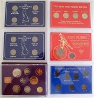 UK six various coin sets includes