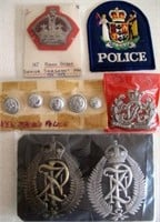 New Zealand police two QC cap badges with
