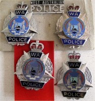 West  Australian obsolete police cap badges (5)