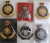 Six NSW Prison cap badges