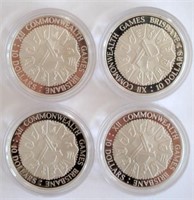 Four Australian 1982 silver $10 coins boxed