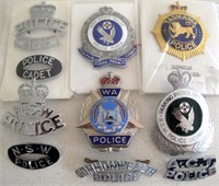 Eight  Australian Police cap badges