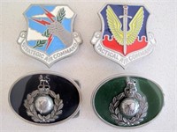 Two Royal Marines belt buckles with