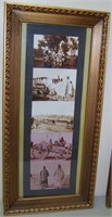LOT OF COPIED FRAMED INDIAN PHOTOS. 32" X 15"