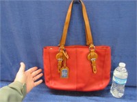 unused "ralph lauren" red leather handbag