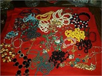 Large collection of costume jewelry including