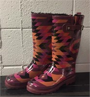 Western Chief  Woman's 7 Lined Rainboot slightly