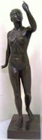 NICELY DONE  STANDING NUDE BRONZE BY ELSA EIMER.