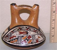 PERUVIAN MADE POTTERY DOUBLE VASE
