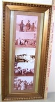 LOT OF COPIED FRAMED INDIAN PHOTOS. 32" X15"