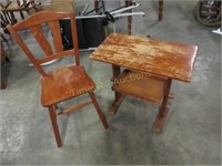 Maple chair and table