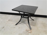 Faux Marble Side Table on Metal Base