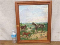 Framed oil painting El Dutcha western landscape