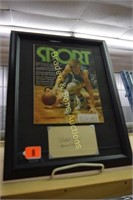 FRAMED 16" X 12" SPORT MAGAZINE FEATURING