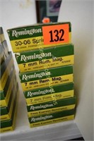 GROUP OF 120 ROUNDS REMINGTON AMMO, 20- 30-06