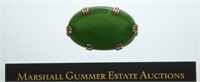 9KT Gold Victorian Jade Broach