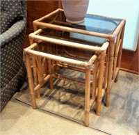 Bamboo & Glass Nesting Tables (3)