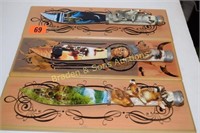 GROUP OF 3 DECORATIVE KNIVES ON WALL PLAQUES