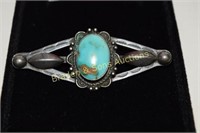 NATIVE AMERICAN STERLING SILVER AND TURQUOISE