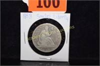 US 1853 SEATED LIBERTY HALF DOLLAR WITH ARROWS