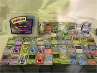 Large lot of Pokémon cards w/ sleeves& case